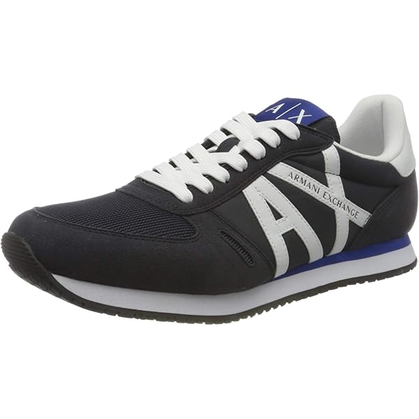 Amazon.com | Armani Exchange A|X Mens Lace Up Logo Sneaker, Navy +
